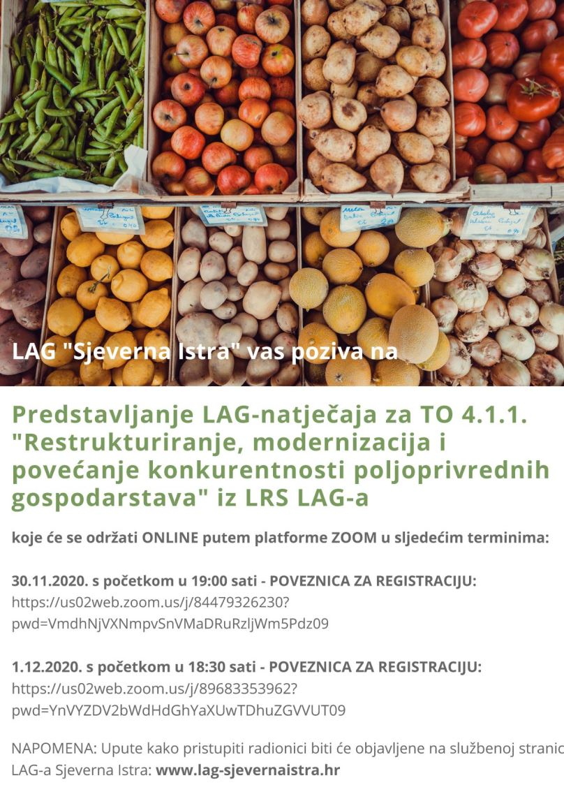 Predstavljanje LAG-natječaja „Restrukturiranje, modernizacija i povećanje konkurentnosti poljoprivrednih gospodarstava“
