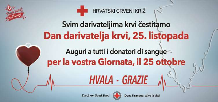 Dan darivatelja krvi u RH Crveni križ Bujštine obilježava u znaku darivatelja koji su krv dali velikih 100 puta